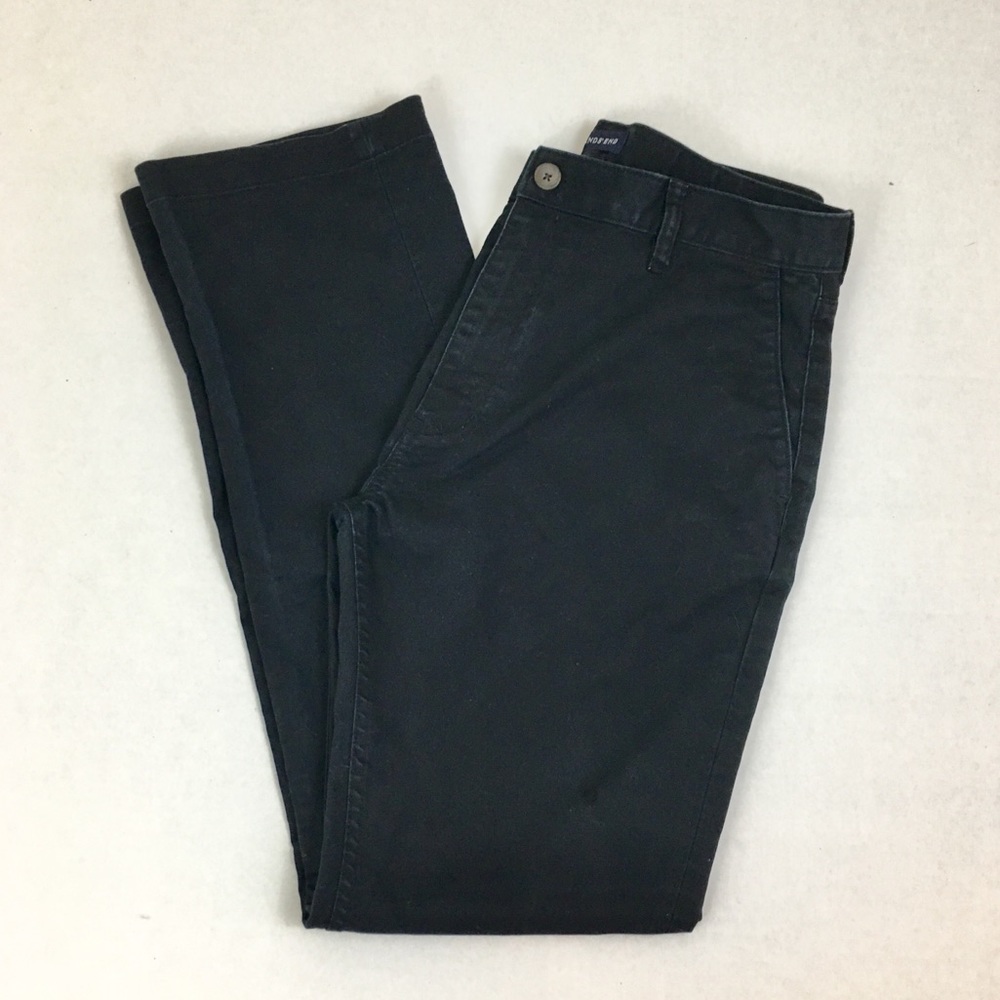 Lands End Navy Blue Straight Fit Chinos